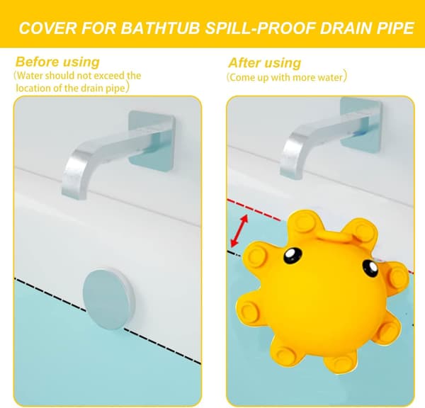 Badekar Overflow Stopper i Silikon - Anti-Overflow Håndvask Stopper