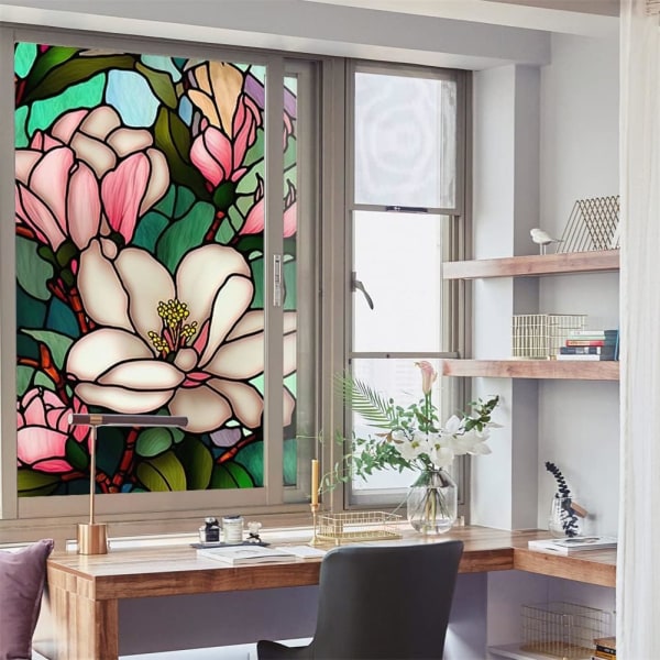 1 rull (60 x 100 cm) Fargerik Retro Blomster Privatliv Vindusfolie