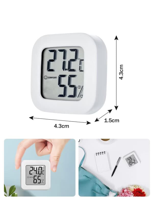 Mini LCD Indendørs Termometer Hygrometer, Digital Temperatur