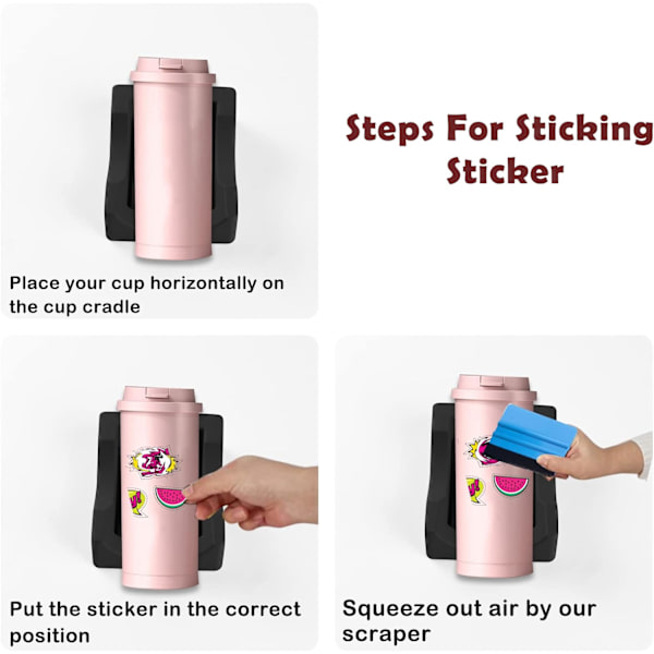 Kopphållare för Tumblers med Inbyggd Spår, Silikon Tumblerhållare för Hantverk, Använd för att Applicera Vinyldekaler på Tumblers