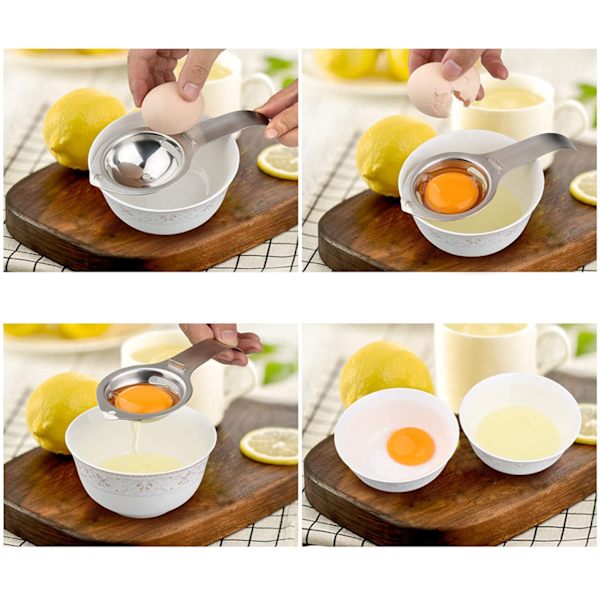 Eggeplommeskiller, eggehvite- og eggeplommefilter, 304 rustfritt stål