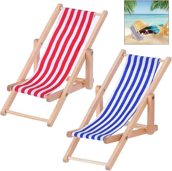 Miniatyr Stranddockhus, Miniatyr Trästrandstol 2-pack