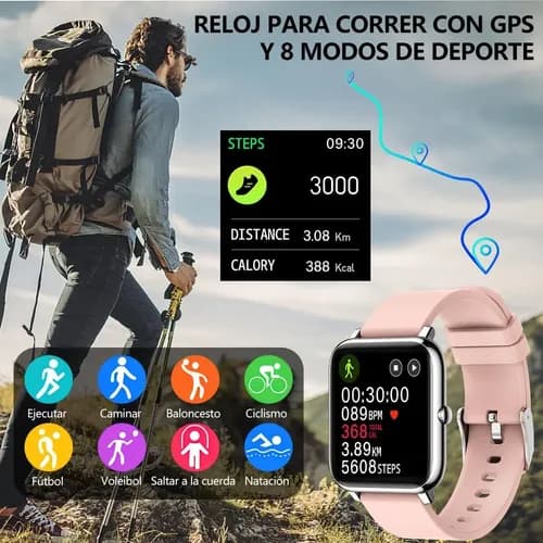 Sports Smartwatch med Hjertefrekvensmonitor for Kvinner