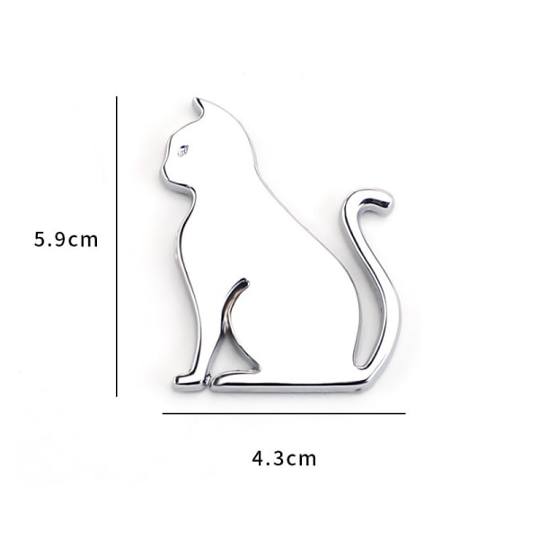 2-pack 3D katt-bilsdekaler, zinklegering kattdekaler, rolig katt