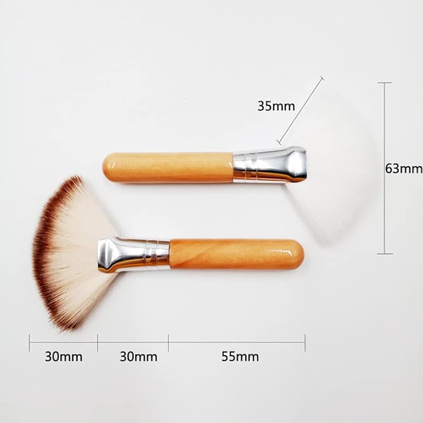 Ansigtsviftebørste, Ansigtsmakeupbørste, Highlighter Makeupbørste Kosmetiske Værktøjer, 4 STK