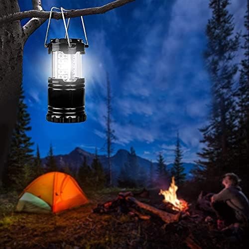 Campinglys, 2 Dele Bærbar Campinglys, Sammenklappelig