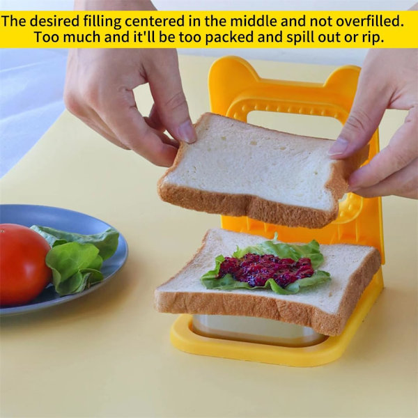 Sandwich Cutter og Sealer, Firkant Lommesandwich Cutter Uncrustables Maker, Sandwich Cutters til børn elsker lunchables (Rød)