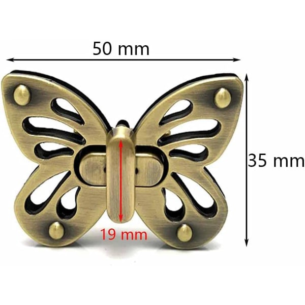 Laukkusolki 4 kpl Kiertävä Lukko Perhonen Ruuvattu Lukko Muotoinen
