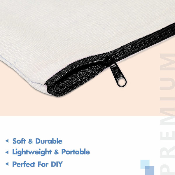 8 Pakke Canvas Blyantposer, DIY Lynlåseposer, Kontorartikler