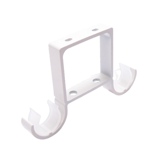 Ceiling Mount Curtain Bracket Double Rod Heavy Duty Metal Curtain Rod Holder（White）