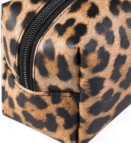 Leopard Print Kosmetikpose Kvadratisk Mode Kosmetik Organizer