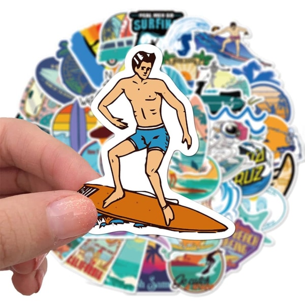 Sommer Surf Stickers til Vandflasker, Laptop, Køleskab,