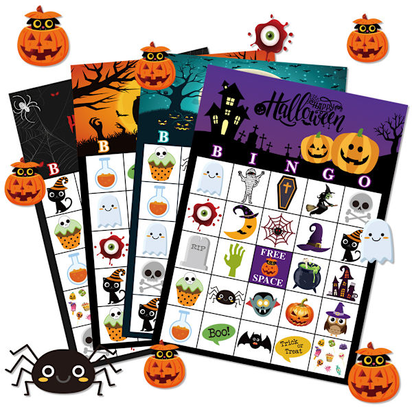 Halloween Bingo Spel Halloween Festspel för Barn 24 Spelare Halloween Bingo Spelkort för Skola Klassrum Familj