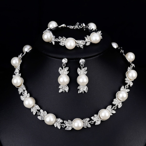 Minimalistisk og elegant stilsett mote Rhinestone Pearl