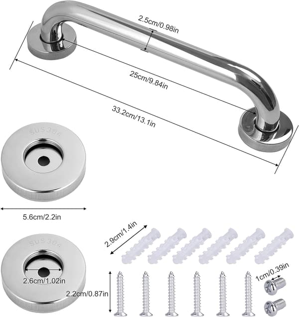 30cm Skridsikker Rustfri Stål Badekar Brusegreb Sikkerhed