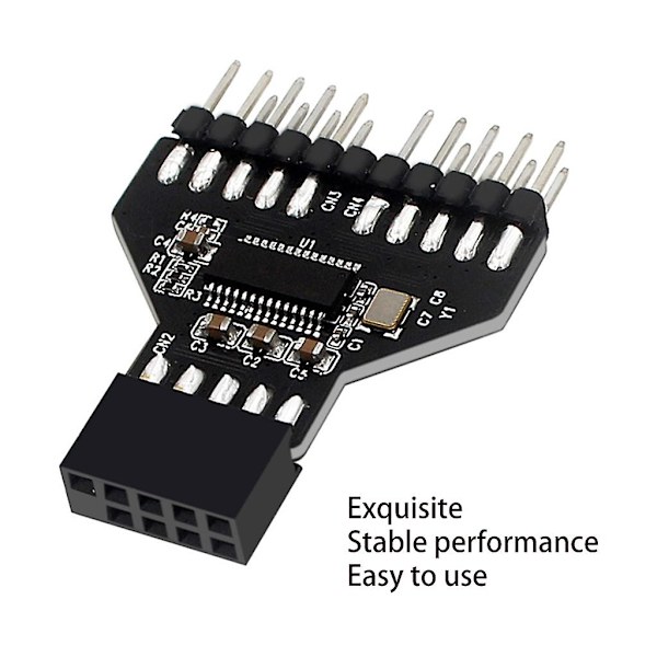USB2.0 9-polet grænseflade splitter computer bundkort 1 til 2 forlængeradapter