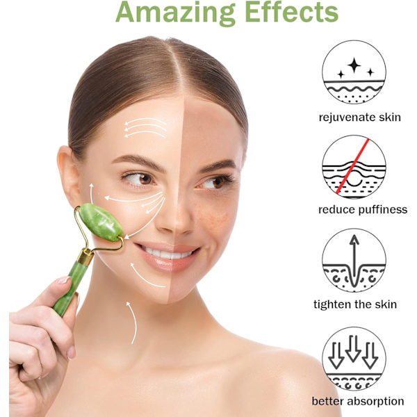 Rose-Gua Sha & Jade Roller, Ansigtsrulle, Ansigtsrulle Hud