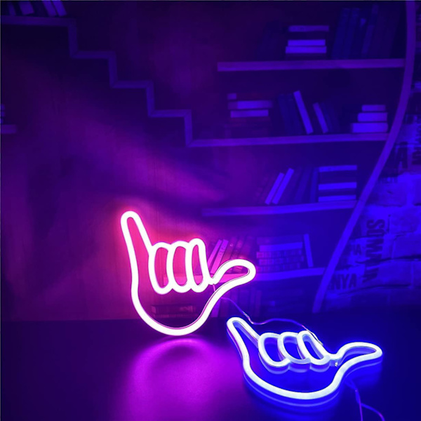 Neon håndformet hængelampe, LED dekorationslys, USB eller batteridrevet, til hjem, soveværelse, bar, restaurant, jul, julegave, vægdekoration, L