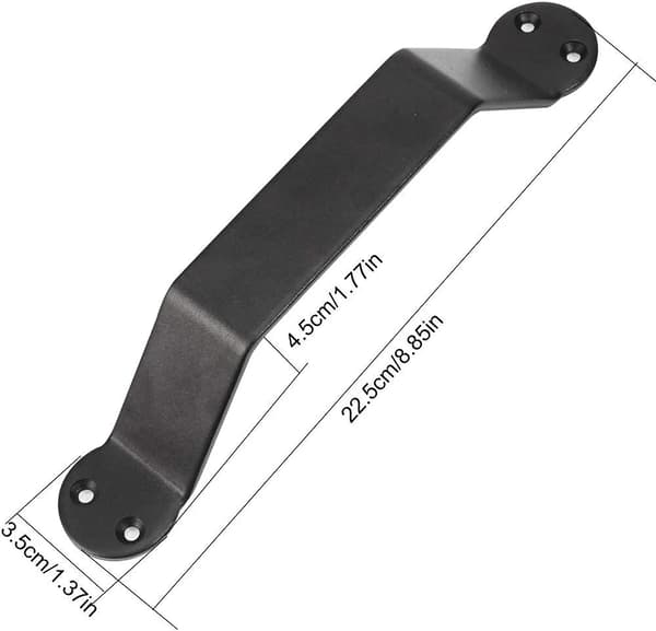 2 stk. 8,85 tommer sorte låvedørsgreb i massivt stål