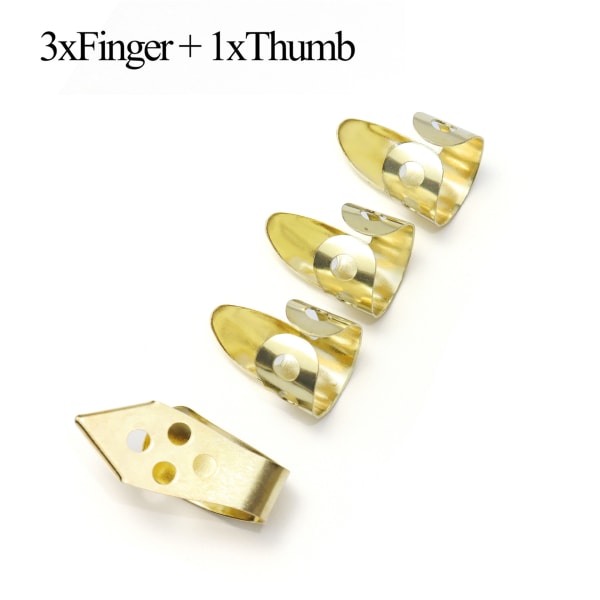 Set of 3 index picks + 1 inch - Metal/Gold - Adjustable