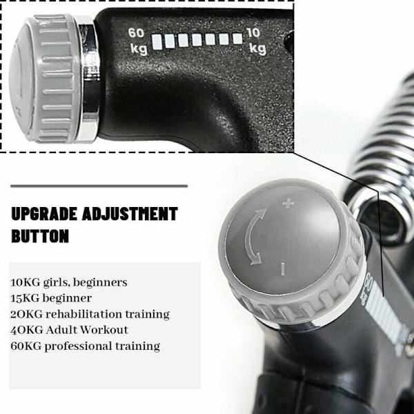 Greppstyrketränare, Handmuskeltränare, Underarmstränare, Justerbar Handtränare, Svart, 15095mm