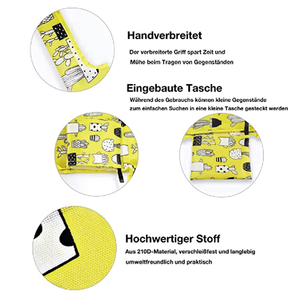 2 stk gjenbrukbare handleposer, 6 stk vaskbare matvareposer