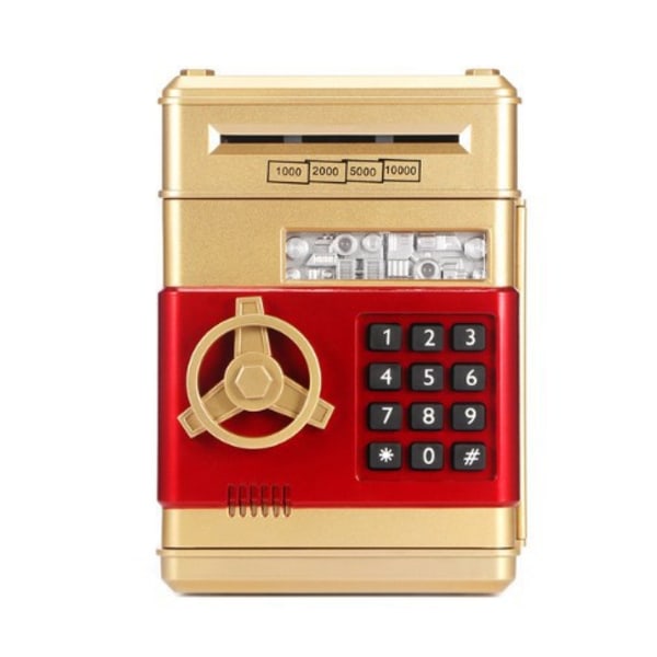 Elektronisk pengesparebøsse med automatisk dispenser, (rustikk gull) Mini minibank