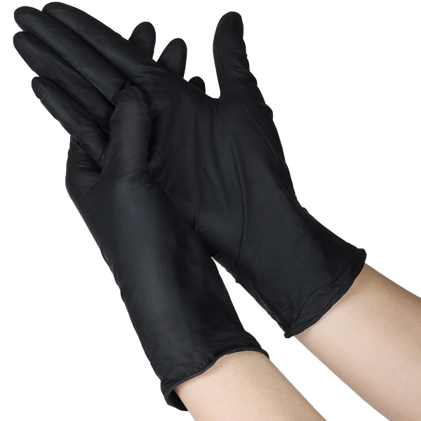 Nitrile Gloves, 100 Medium Black Disposable Nitrile Gloves