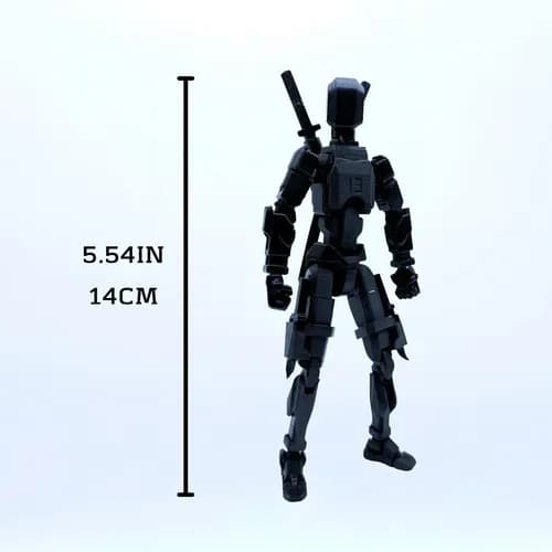 Dummy13 3D-Printet Actionfigur 5.54 Tommer (Sort)