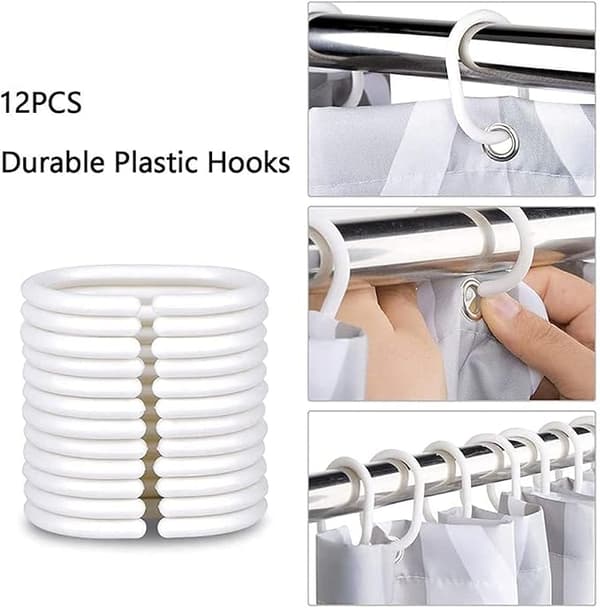 Hocus Decor Pocus 4-delad duschdraperiset med halkfria mattor