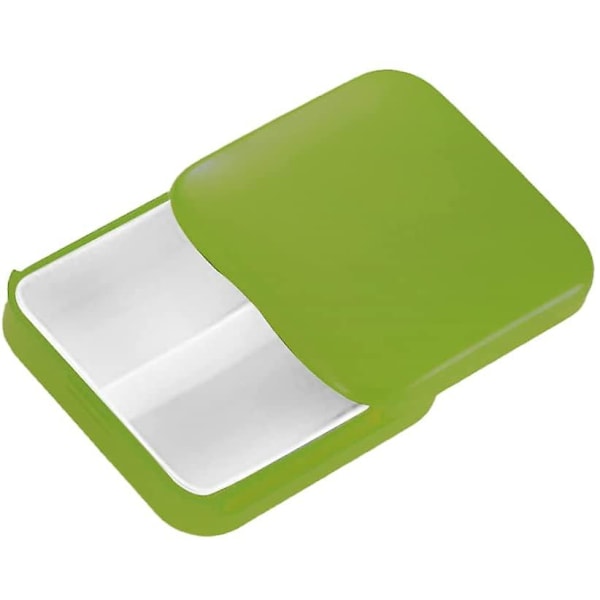 Pillerburk, Bärbar Pillerburk, Mini Plast Pillerburk, Pillerförvaringsburk, Används för att Förvara Vitaminer, Mediciner, Grön(2PCS)