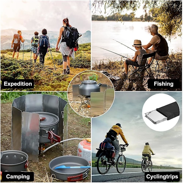10 plader aluminium vindskærm foldbar vindskærm komfur vindskærm camping komfur tilbehør camping vindskærm foldbar camping komfur til camping vandreture