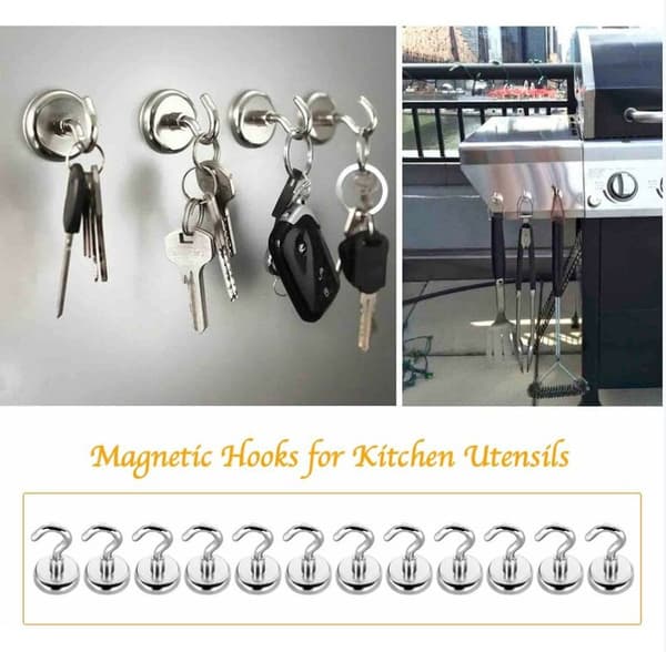Magnetisk Hæk, Hæk Magnet, Stærk Neodymium Magnet, 5kg Træk