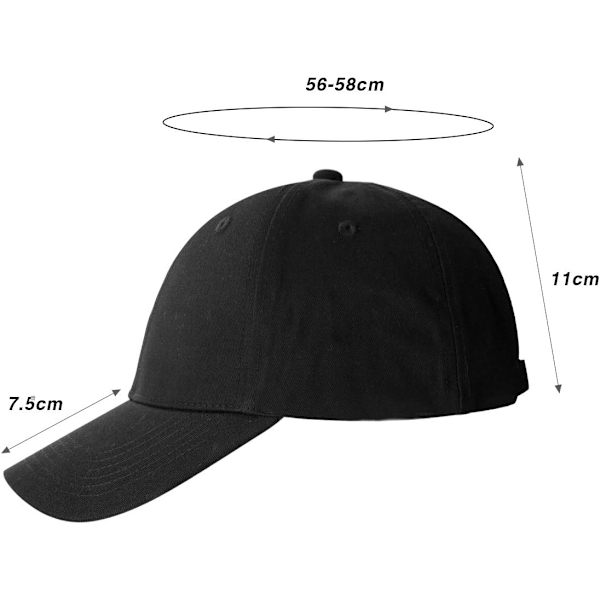 1 Stykke Svart Blank Lys Baseball Caps Myk Topp Ufôret