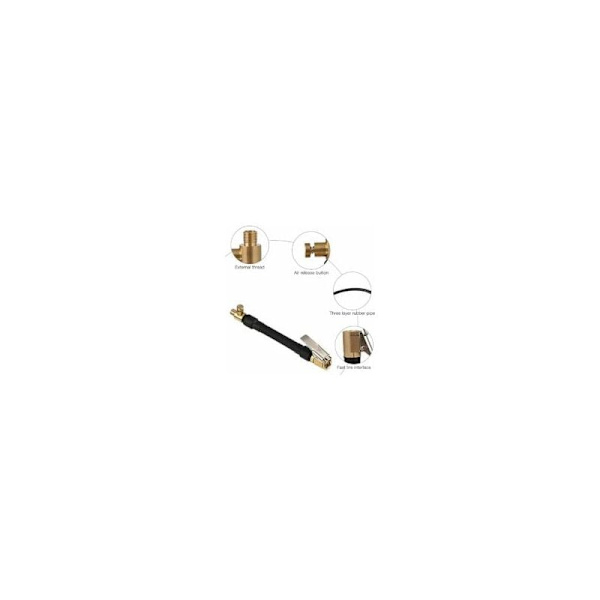 Bilventil-adapter, dekkpumpe-slange med 2 messinginflatorer