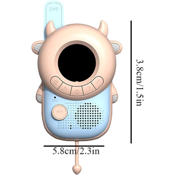1 Par Pink og Blå Børne-Walkie Talkie Anden Generation