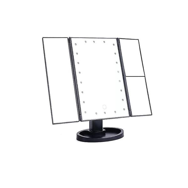 Trefaldig design sminkbordsspegel med LED-ljus