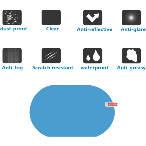 Bakkespeilfilm, 2-pakning Bil Bakkespeil Beskyttelsesfilm C