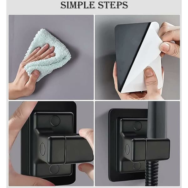 Sort brusehovedholder, universel 360° justerbar brusehovedholder