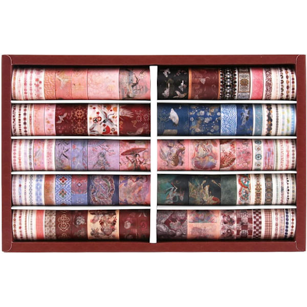 100 Rullar Washi Tejp Set, Multi-Mönster Washi Tejp Limtejp