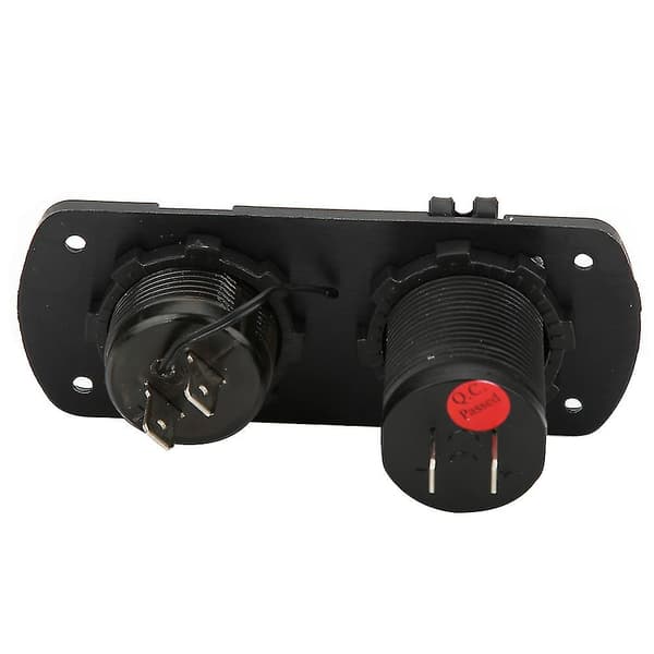 12V dobbelt USB-biloplader med temperaturvisning og voltmeter