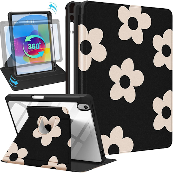 Kompatibel med Kindle Paperwhite 6 Fodral 7 Tum Folio Omslag med Pennhållare Kvinnor Barn Flickor Söt Blomma Girly T