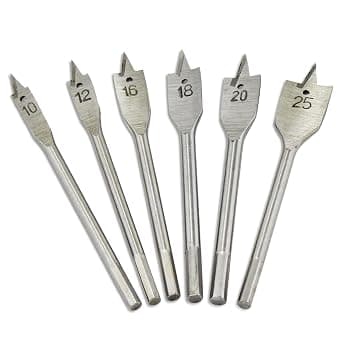 6-pack Platta Träborr Set 10,12,16,18,20 och 25mm Trä
