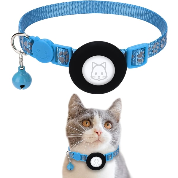 Apple Air Tag Cat Collar med säkerhetsspänne och klocka, 1 cm bred