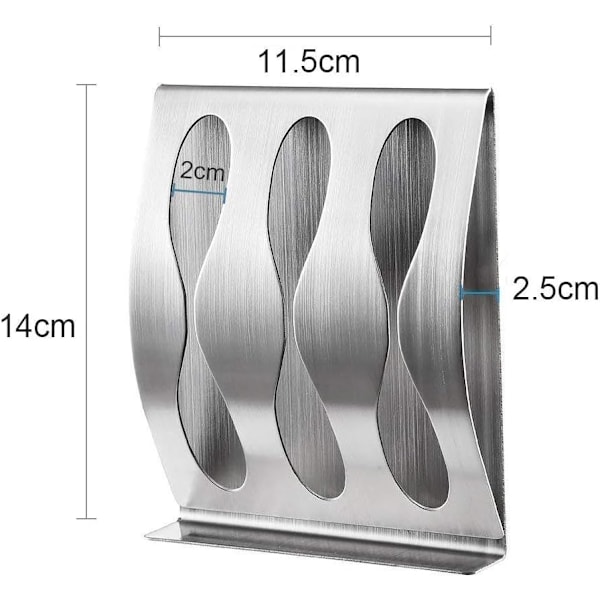 Tandbørsteholder, 3 Huller Rustfrit Stål Væghængt Tandbørste Razor Holder, 3M Selvklæbende Tape (Ingen Boring