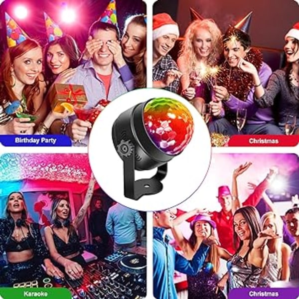 2 Pak Partylys, Strobe Lys til Fester, Lydaktiveret