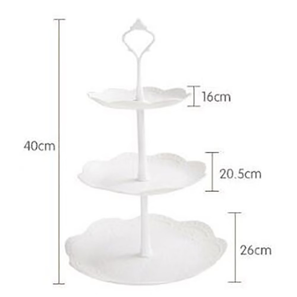 1 stycke (vit, rund) Plast Cupcake Stativ, Kakdisplay