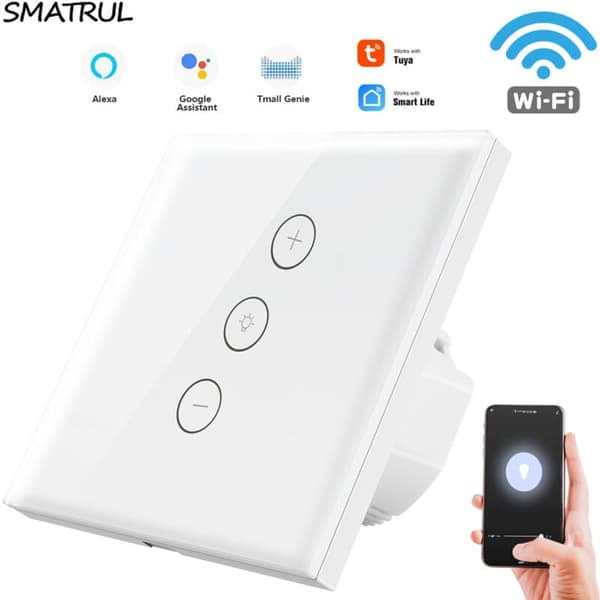 Dimmer, WiFi-ljusströmbrytare med procentfunktion och timerfunktion