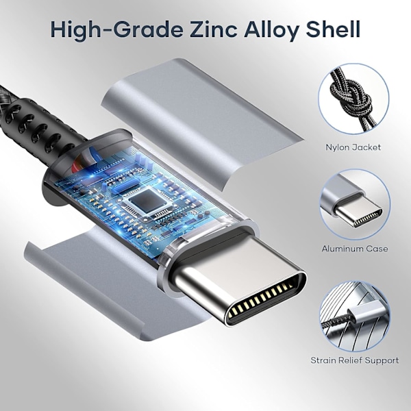 USB-C til 3,5 mm hodetelefonadapter, USB Type C lydkontaktadapter