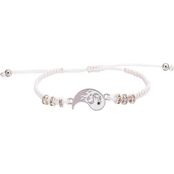 Lenkearmbånd for kvinner og menn, bestevenn-armbånd, 2 matchende Yin og Yang justerbare tauarmbånd for vennskap